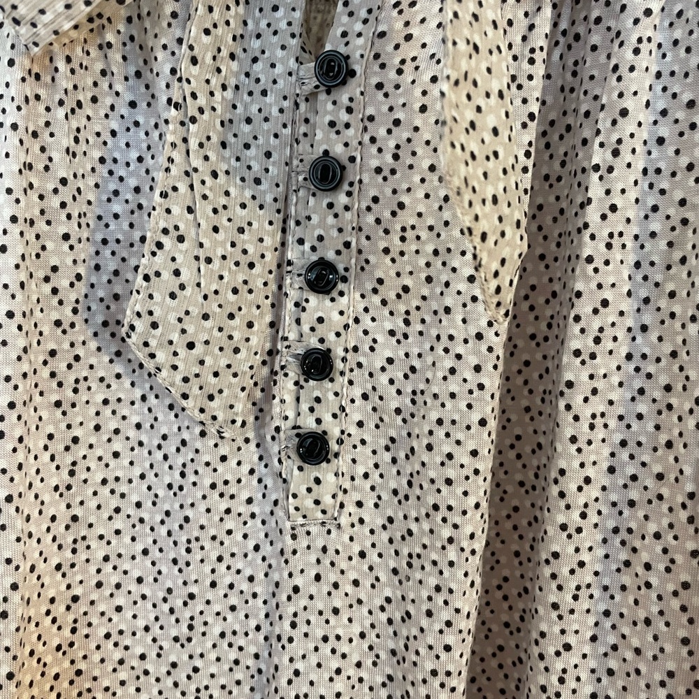 Ann Taylor Sheer Blouse with Black Dots - Picture 3 of 4
